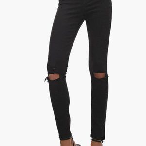 Topshop Jamie High-Rise Black Ripped Skinny Jeans